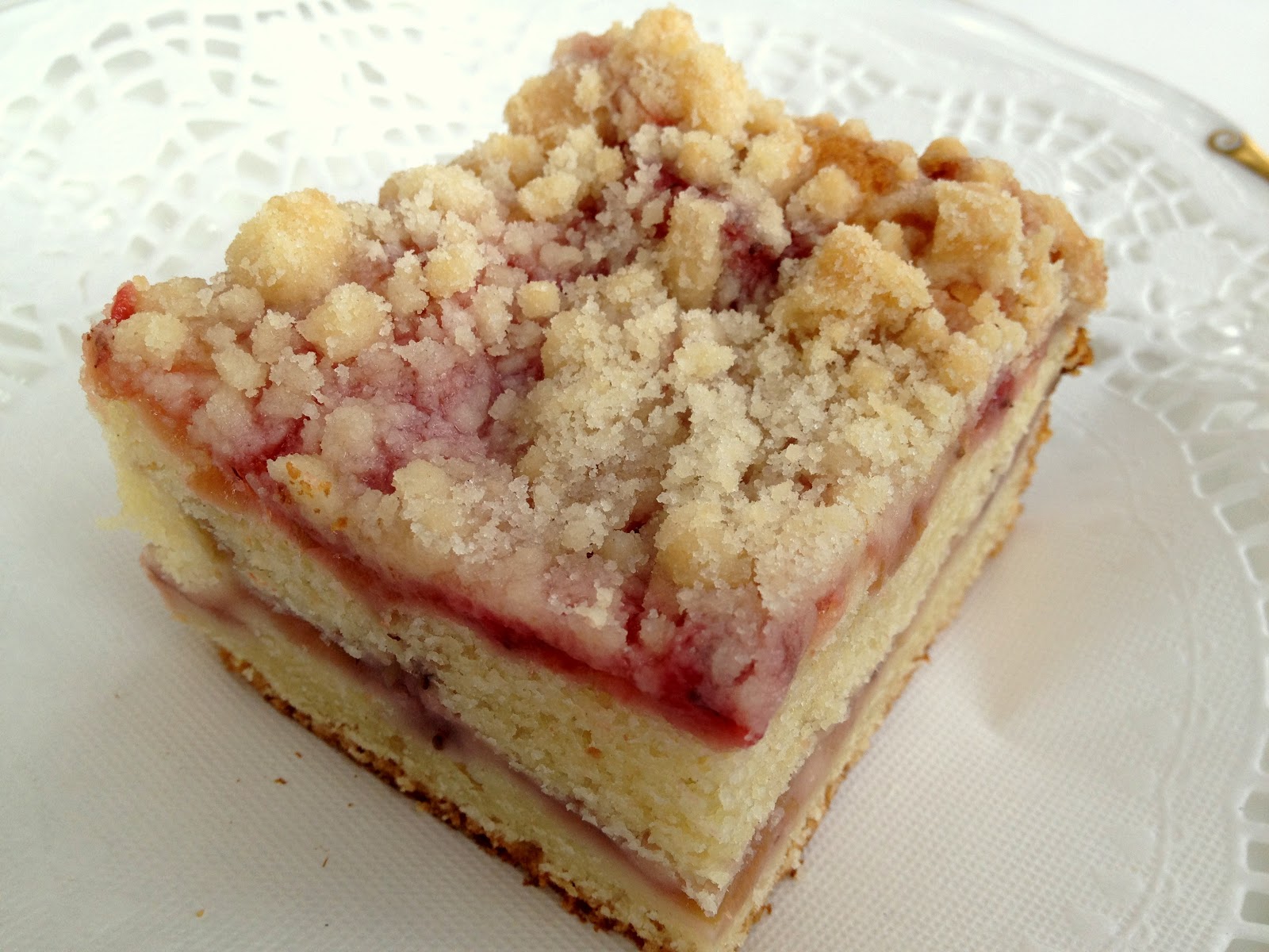 The Best StrawberryRhubarb Crumb Cake