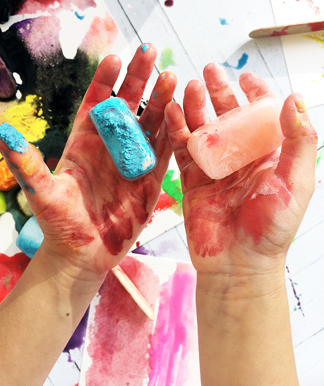 creating with a kid- ice painting