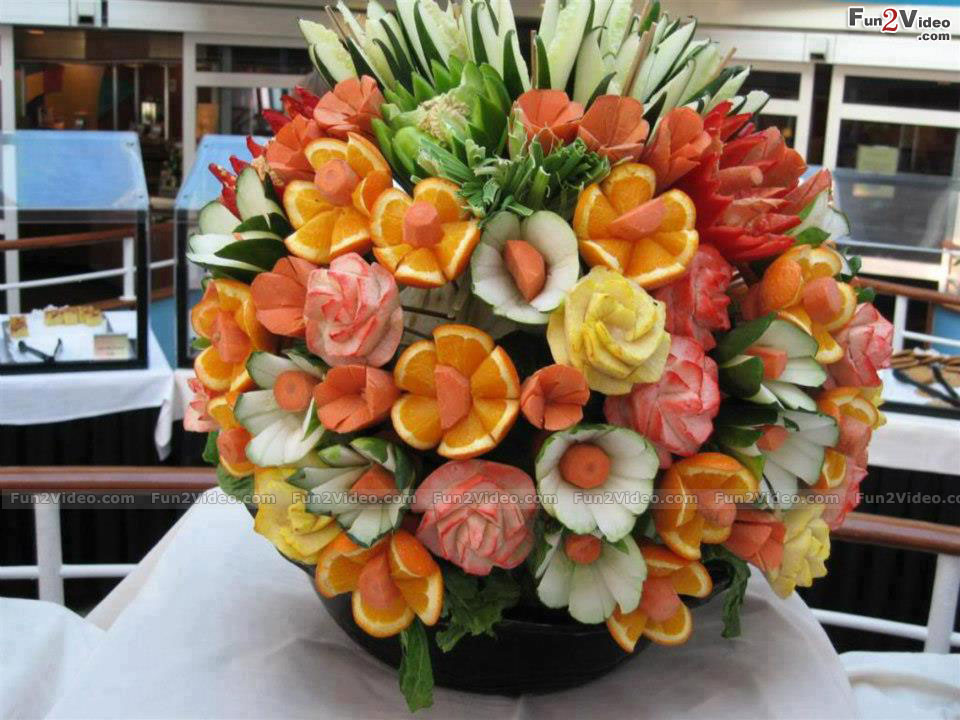 Learn easily fruit carving skill ~ Vegetable Fruits Carving