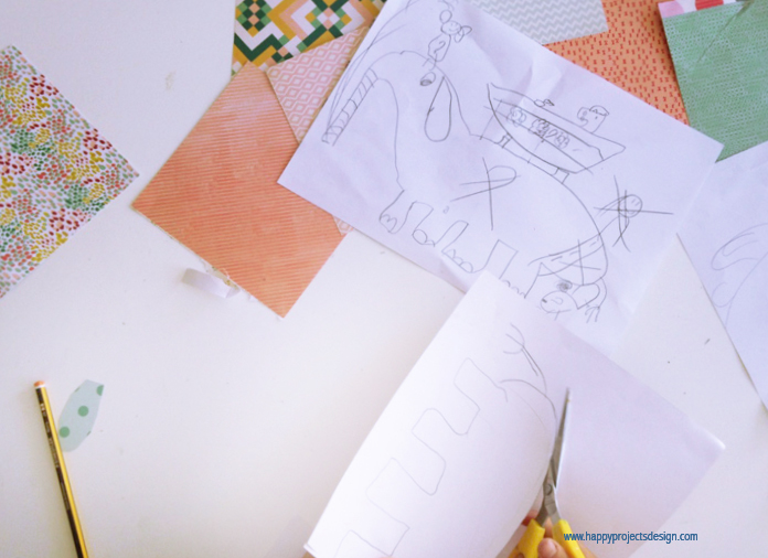 collage con papeles de scrapbook