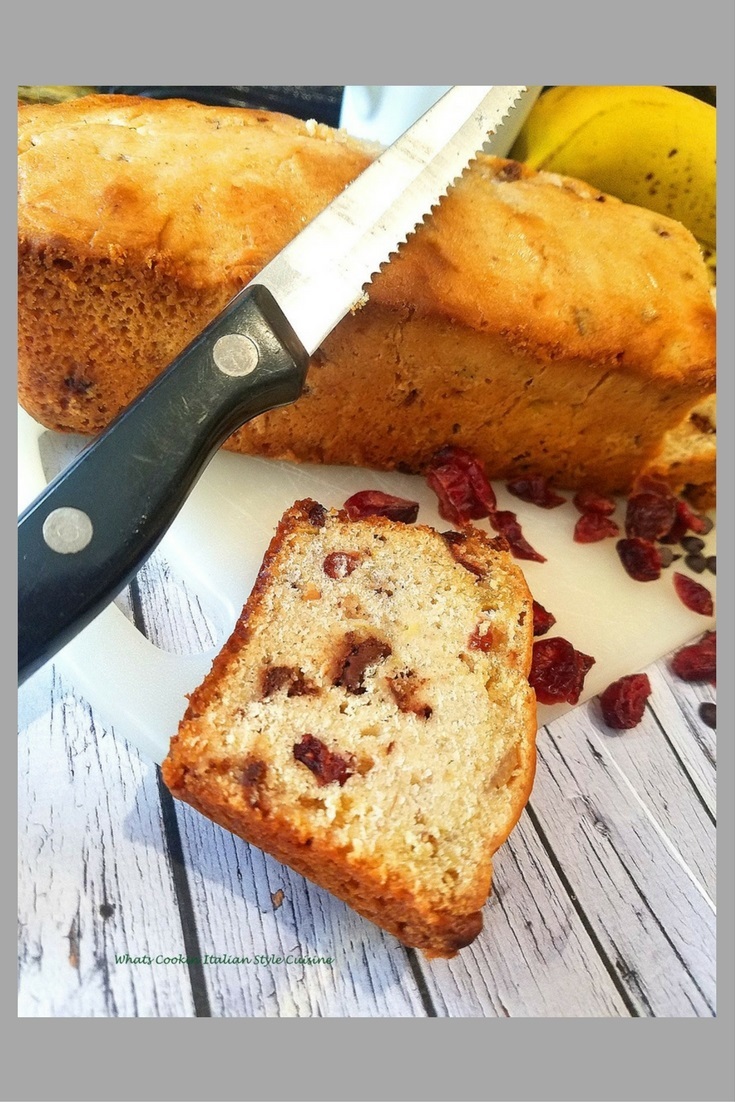 Dried Cherry Banana Chocolate Chip Bread