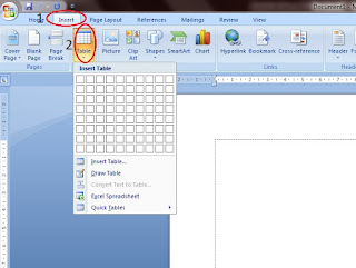 Cara Membuat Tabel di Microsoft Word 2007 