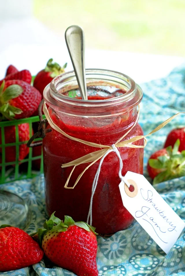 Use fresh strawberries to make a quick and easy Strawberry Refrigerator Jam