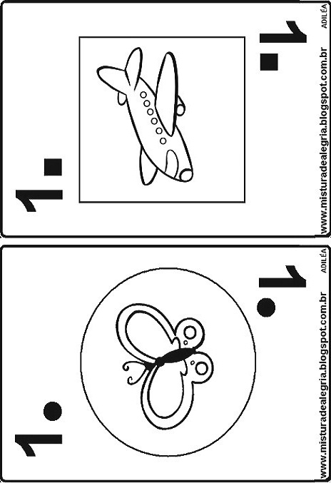 Baralho De Numerais E Quantidades No Jeito De Imprimir Colorir E Recortar Mistura De Alegria