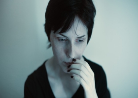 Panicking woman. Panicking woman.
