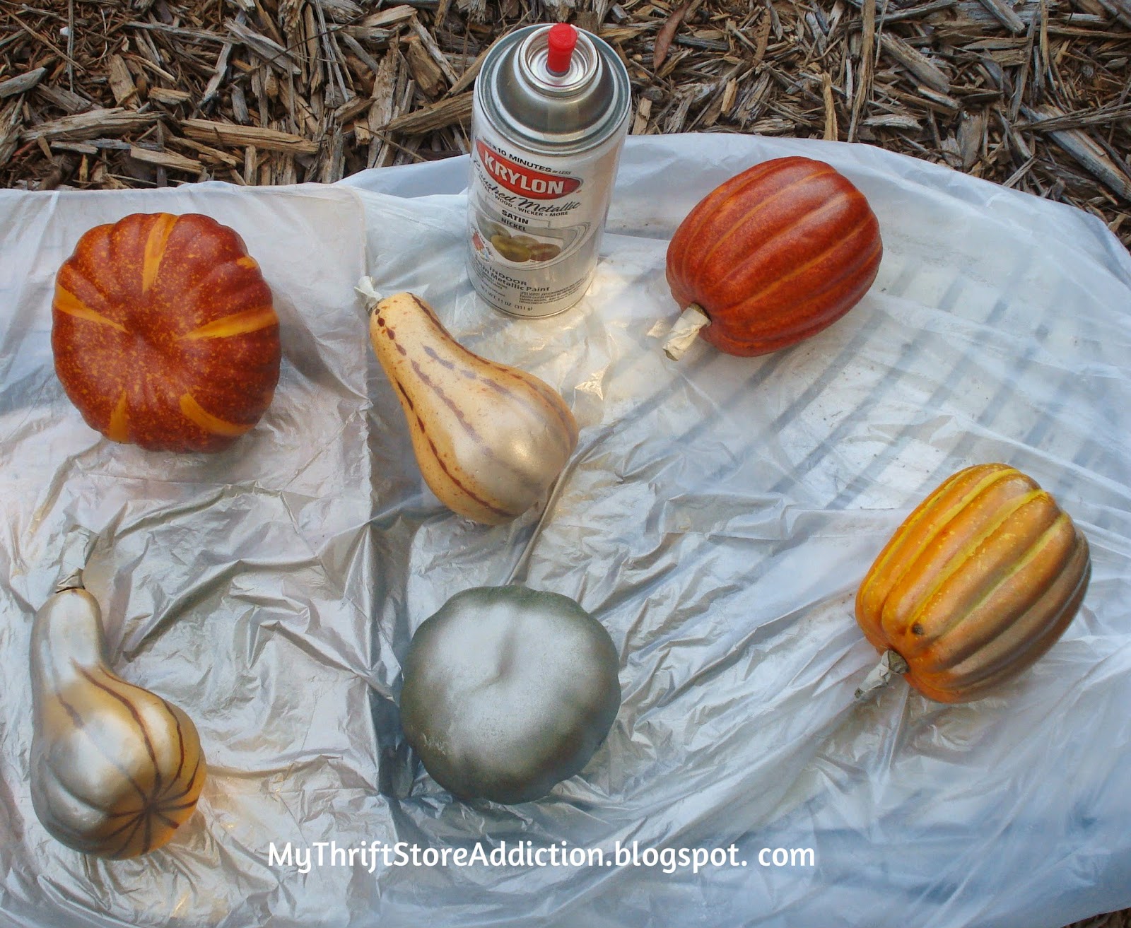 Upcycled metallic gourds