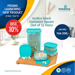 Azalea Snack Container Square (Set of 5) Tosca