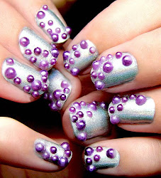 nail creative designs glitter purple beauty silver heart