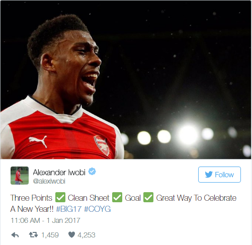 Alex Iwobi Celebrates New Year With Perfect Arsenal Win