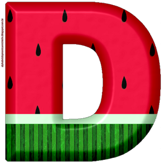 Abc Sandía 3D. 3D Watermelon Letters.
