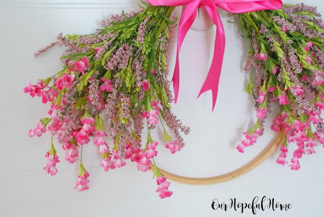 hoop wreath spring floral DIY tutorial