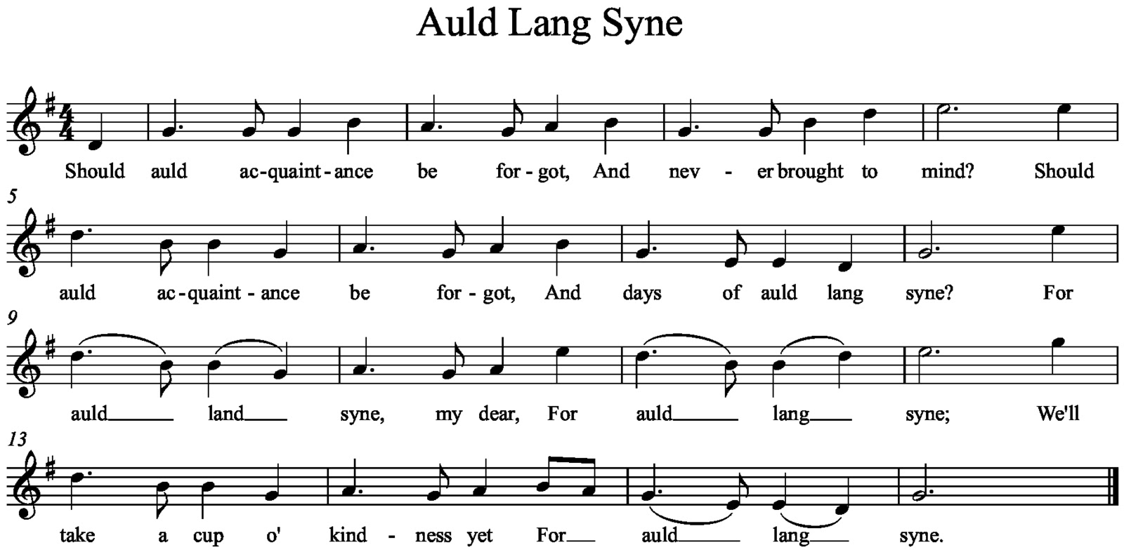 Auld Lang Syne. 