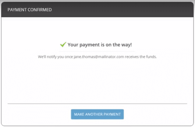 Sending payment using Payoneer sent