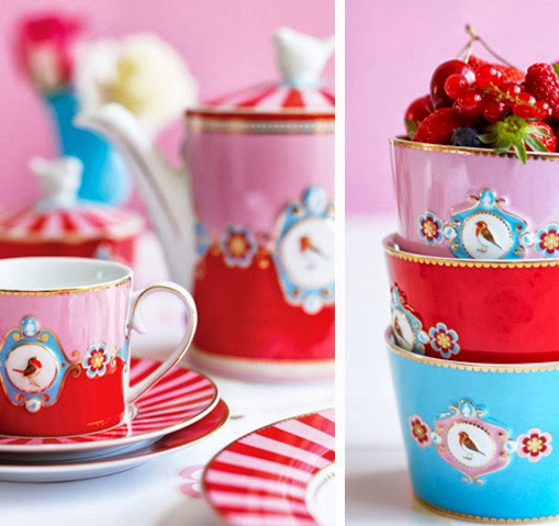 PiP Love Birds Cup and Saucer Cappuccino Red © PIP Studio