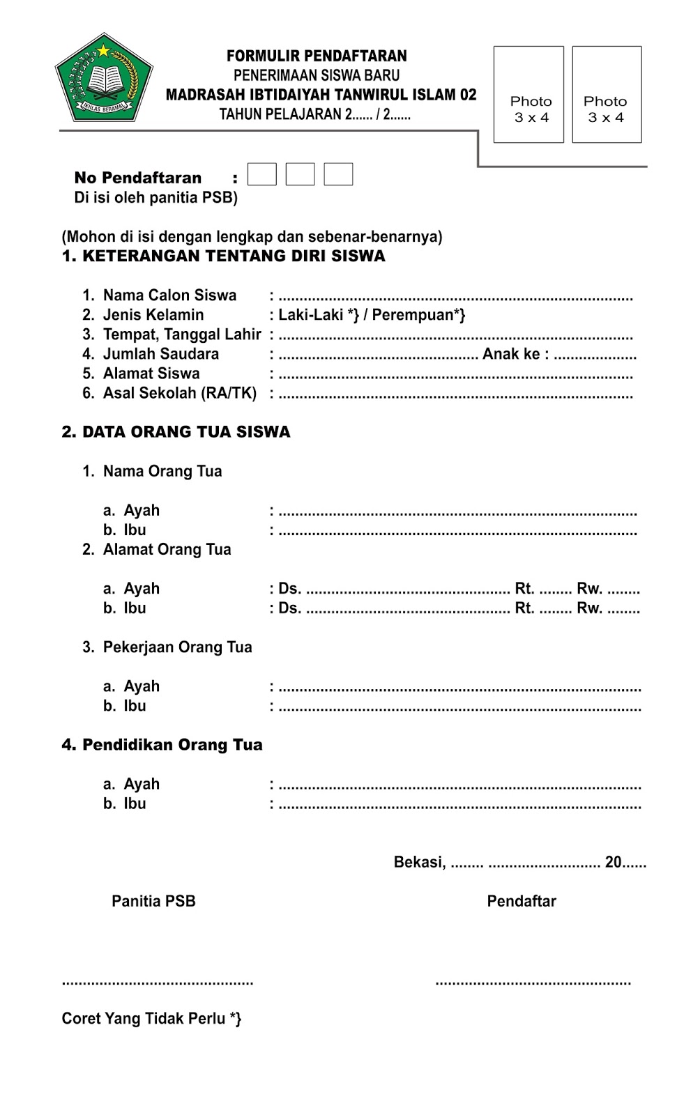 Contoh Buat Surat Madrasah