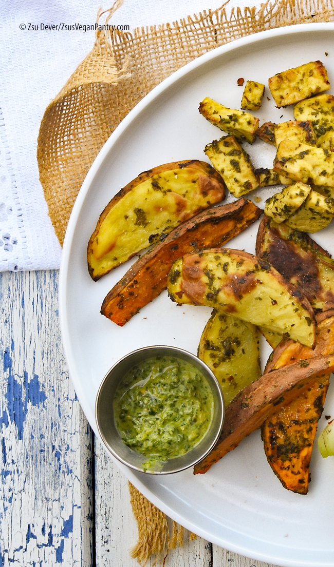Zsu's Vegan Pantry: chimichurri potatoes and tofu