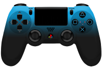 blue shadow PlayStation controller