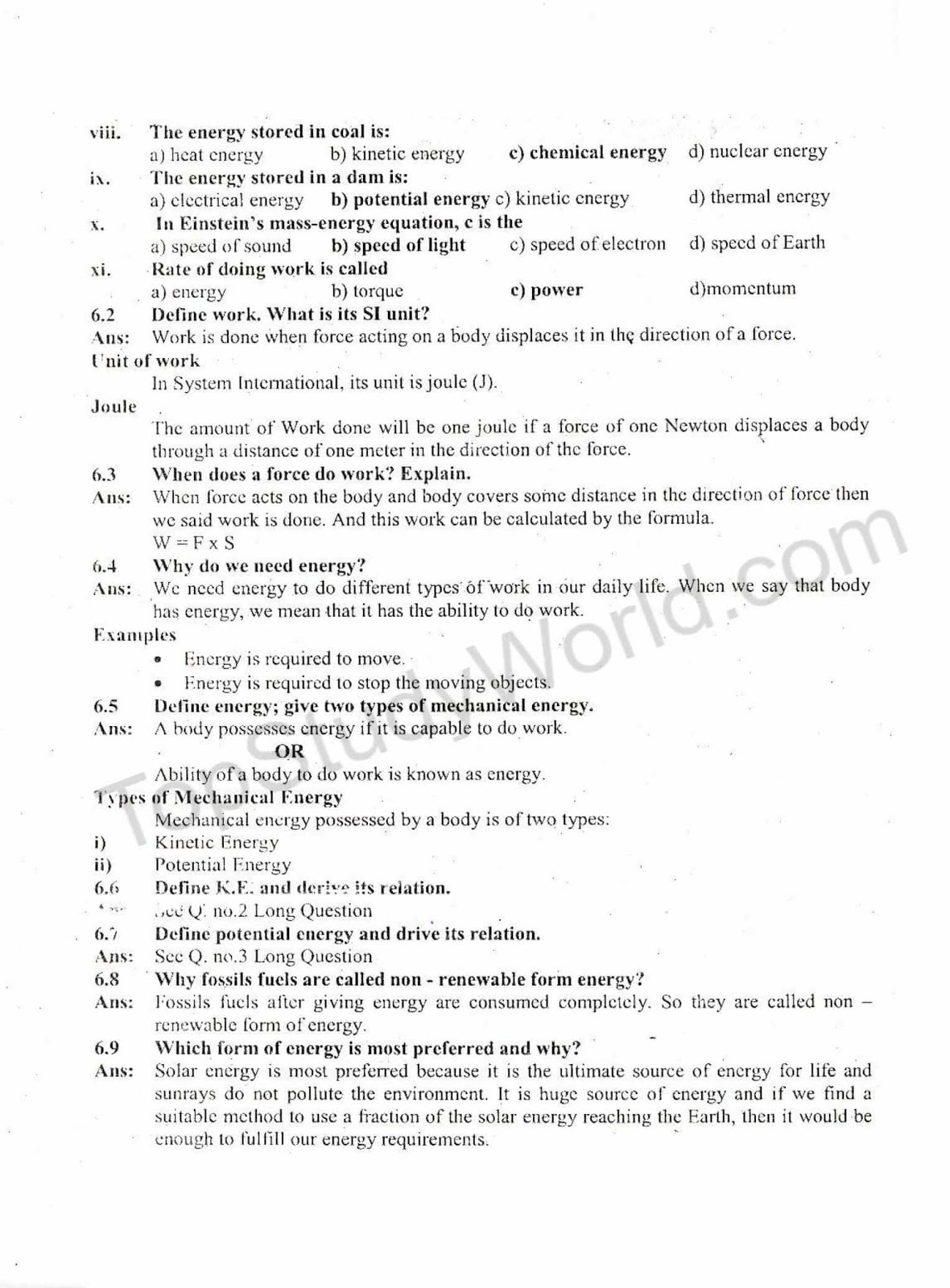 9th class physics notes pdf