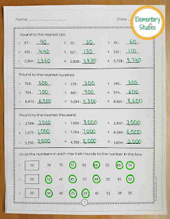 Rounding to the nearest 10, 100, and 100 Worksheets