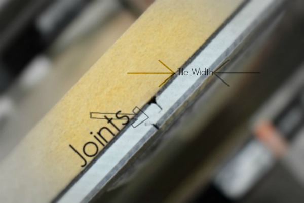 Example of Vinyl wood-look tiles joint area