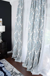 navy bedroom farmhouse modern curtains master decor refresh bedding room tab damask