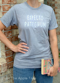 Harry Potter Spell Shirt. Easy project using Elmers glue and Rit dye. Over The Apple Tree