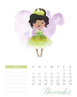 Princesas Disney: Calendario 2019 para Imprimir Gratis.