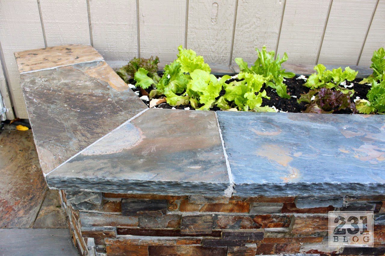 stone flower boxes