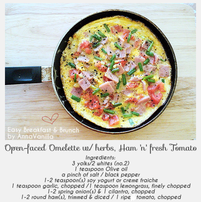 OpenFaced Omelette with Herbs, Ham & Tomato AnnaVanilla
