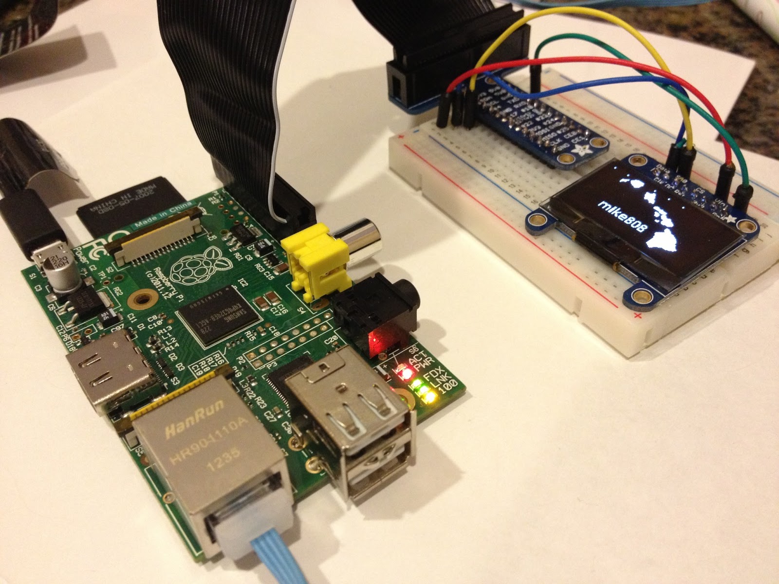 Pau Hana Fun: Bitmap on Adafruit 128x64 using a Raspberry Pi