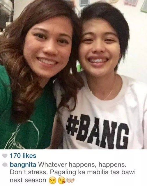 ...skipper Bang Pineda showed her support to her significant other, DLSU&ap...