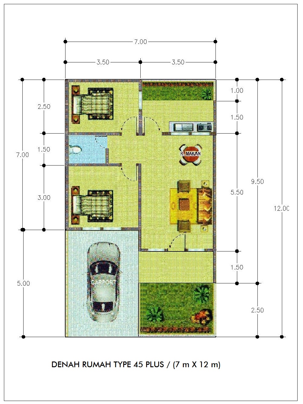 Gambar Sketsa Desain Rumah Minimalis Tipe 45 Terbaru 2014 Desain