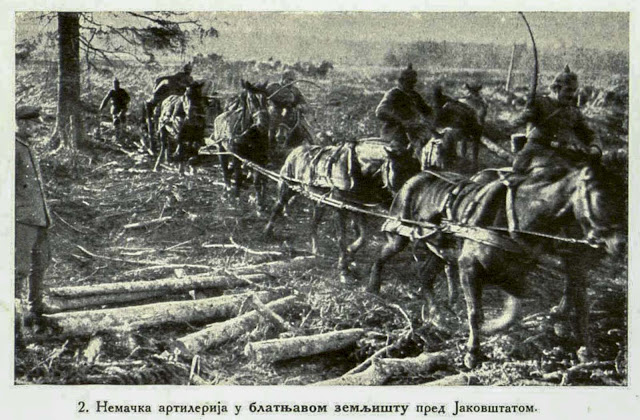  German artillery in a difficult position before Jakobstadt
