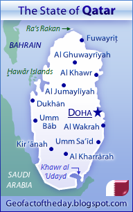 GeoFact of the Day Blog Exclusive Map of Qatar