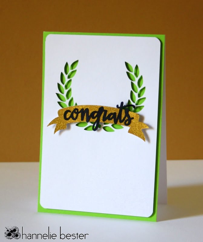 green and gold congrats card
