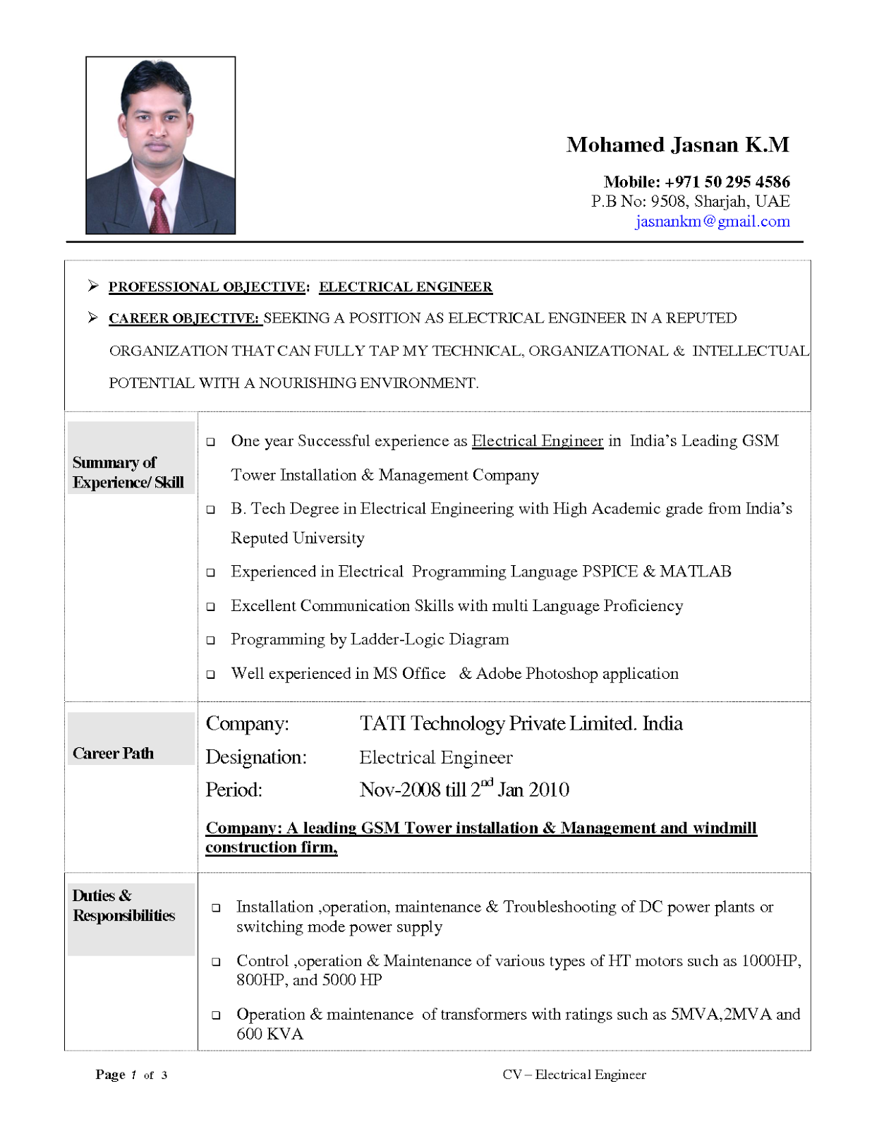 Resume Objective Examples Electrical Engineering Tipss Und Vorlagen