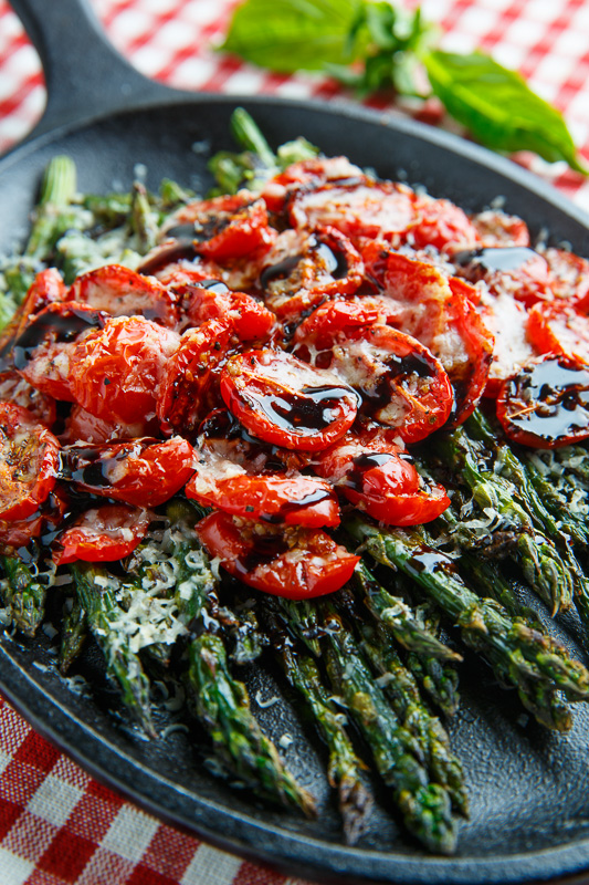 Balsamic Parmesan Roasted Asparagus and Tomatoes on Closet Cooking