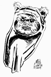 wicket wars ewok star lynch ink bristol board michael drew illustration 6x9 warrick