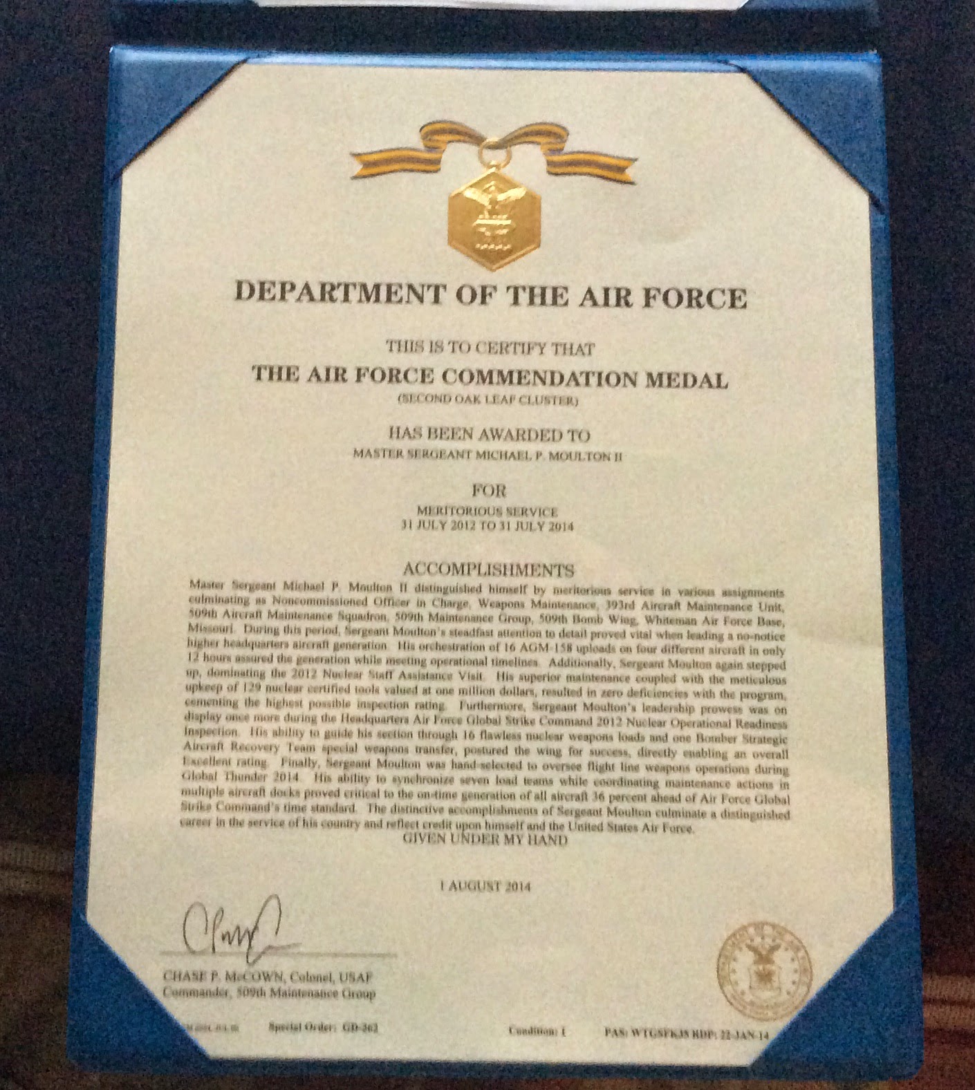 Air Force Commendation Medal Template Printable Templates