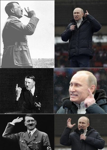 Mimika Vladimira Putina, i Adolfa Gitlera.