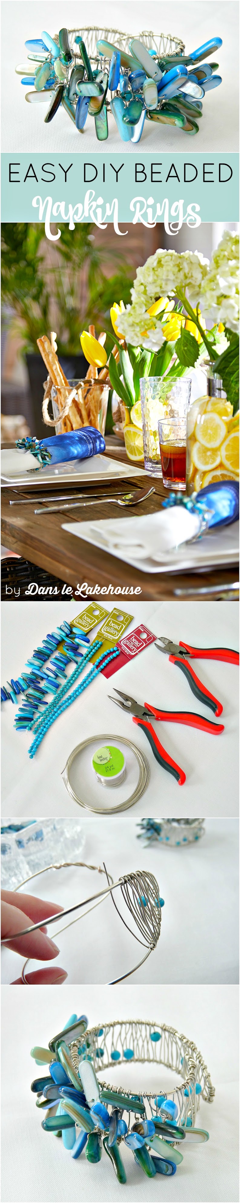 DIY Beaded Napkin Rings Easy Tutorial + Video Dans le Lakehouse