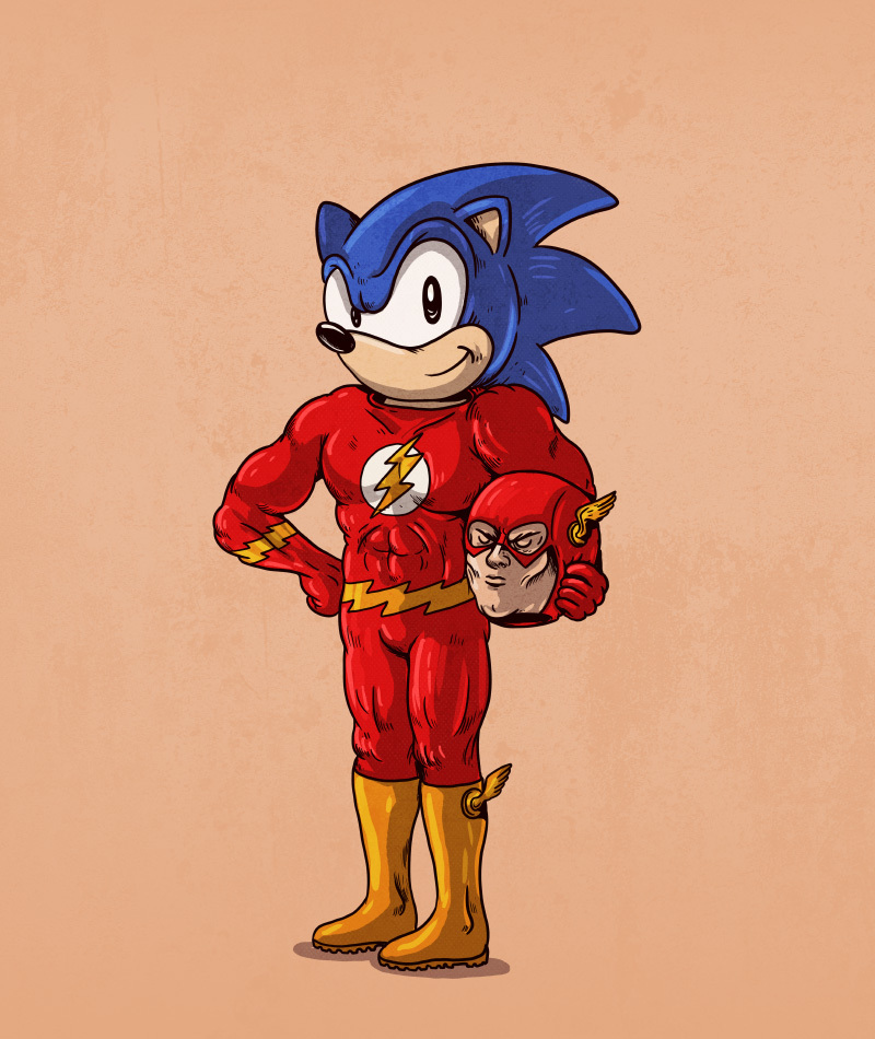 22-The-Flash-and-Sonic-the-Hedgehog-Alex-Solis-Illustrations-of-Icons-Unmasked-www-designstack-co