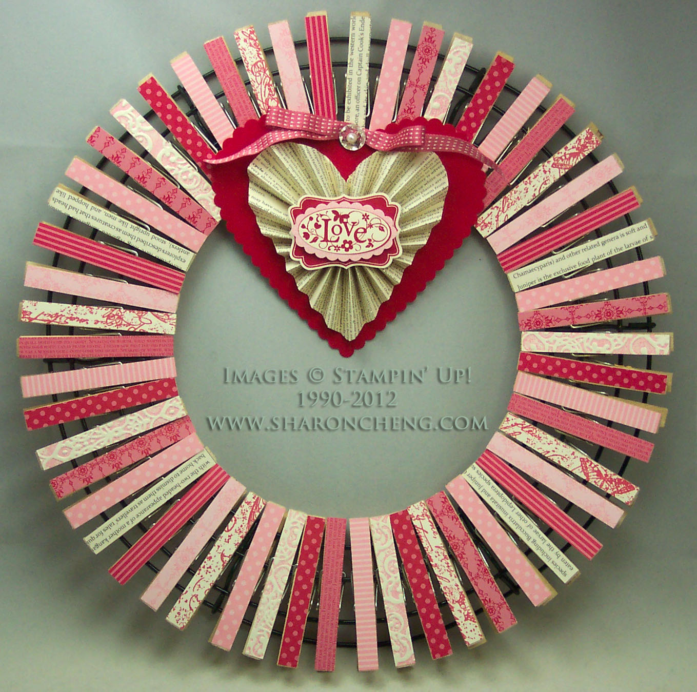 SHARING CREATIVITY and COMPANY Clothespin Wreath Valentine's Day Version