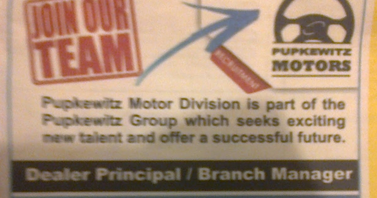 Jobs in Namibia Job Vacancy Dealer Principal/Branch Manager