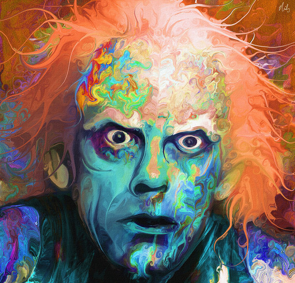 02-Doc-Emmett-Brown-Back-to-the-Future-Nicky-Barkla-Psychedelic-Celebrity-Portrait-Paintings-www-designstack-co