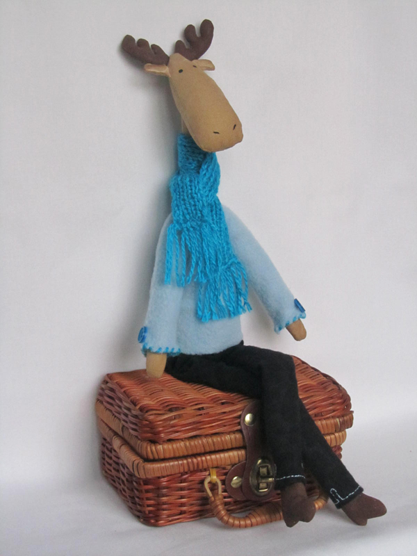 Handsome Handmade LongLegged Elk (Moose) Toy (Textile Handmade Toy)