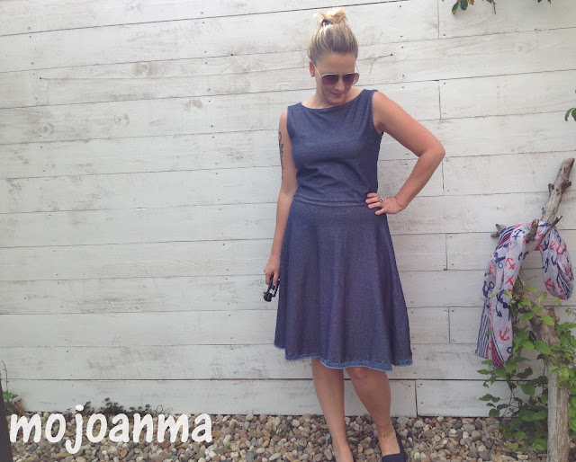 Else - mojoanma schneidernmeistern , lillestoff, jeansjersey, ohne ärmel, kleid