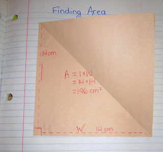 photo of area of triangles math journal entry @ Runde's Room