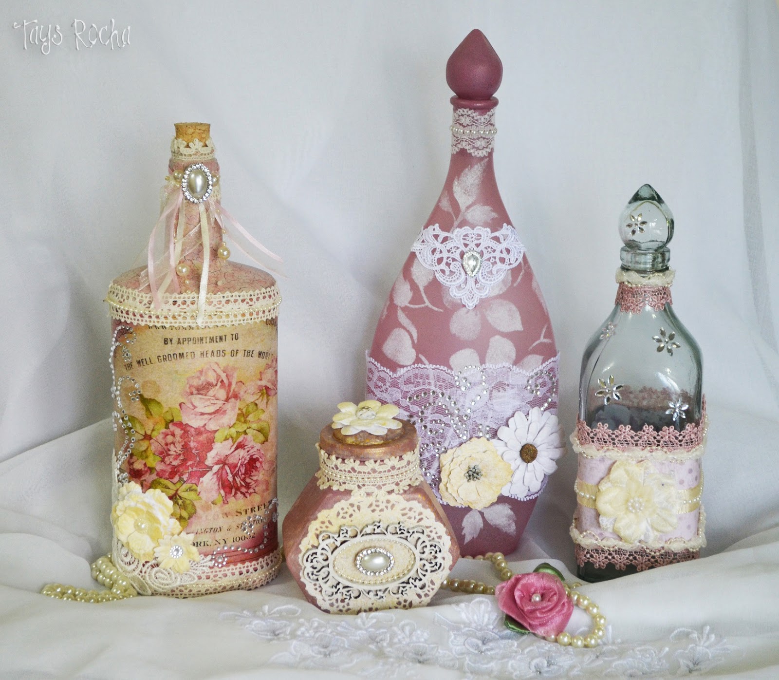 Tays Rocha Garrafas recicladas shabby chic Artesanato Garrafas De Vidro Recicladas ~ Tays Rocha Garrafas recicladas shabby chic