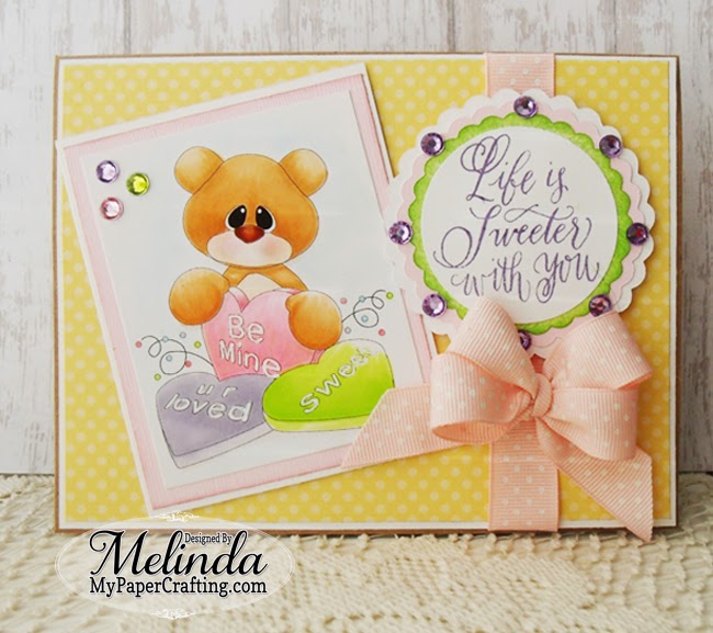 Bear Valentine Candy Hearts Card Idea